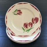Set of 4 tulip-decorated plates