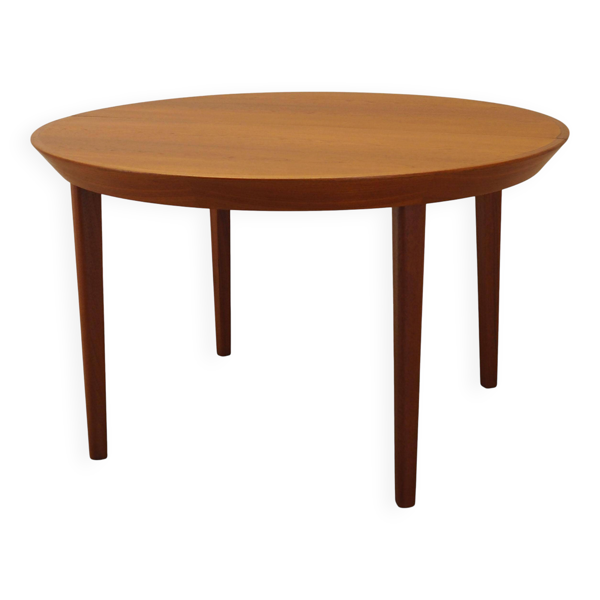 Round teak table, Danish design, 1960s, Gudme Møbelfabrik, Ole Hald