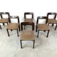 Vintage brutalist dining chairs, set of 6 - 1970s
