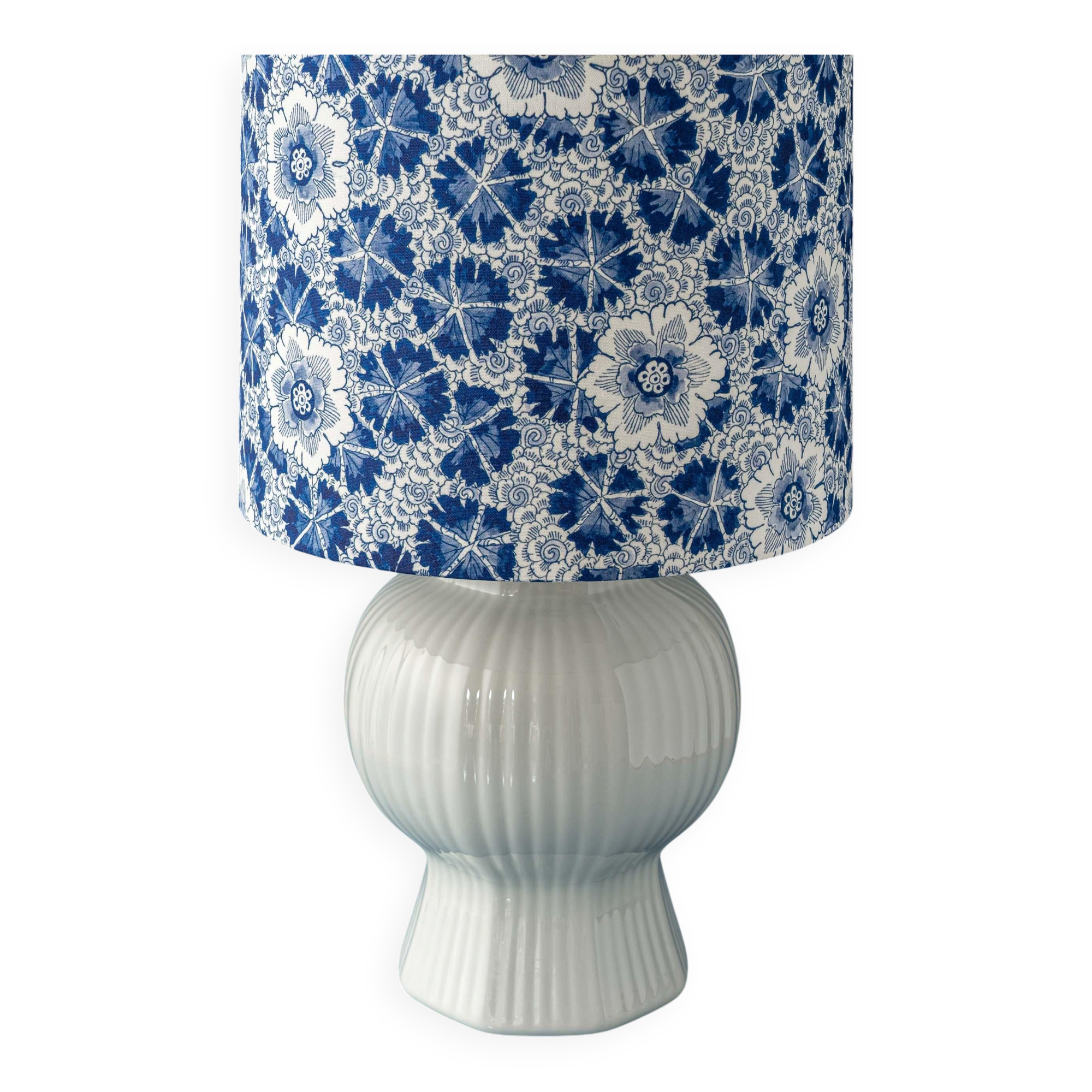 Royal Delft blue and white ceramic table lamp, handmade in the Netherlands, made to order.