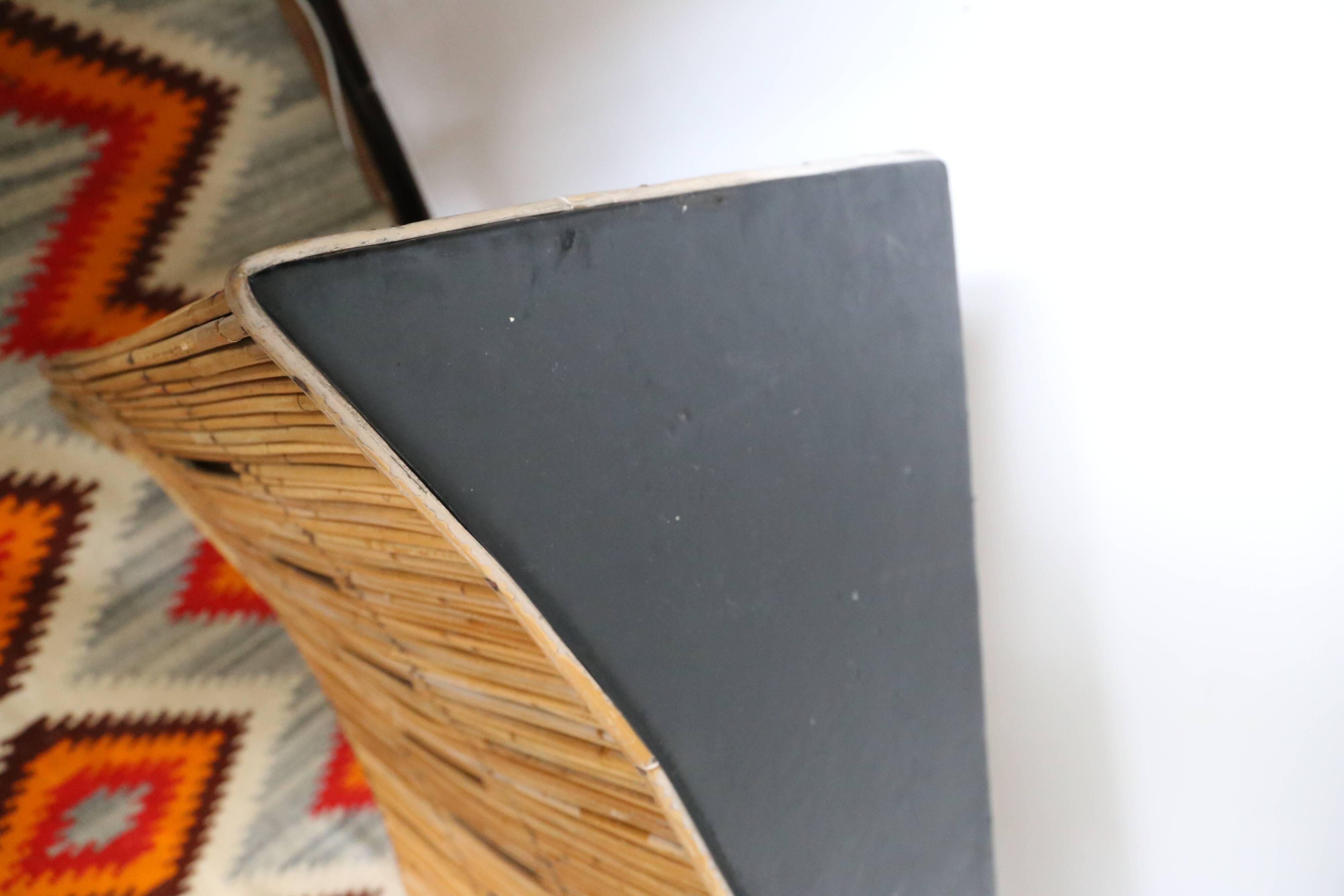 Tiki bar, rattan bar and two stools