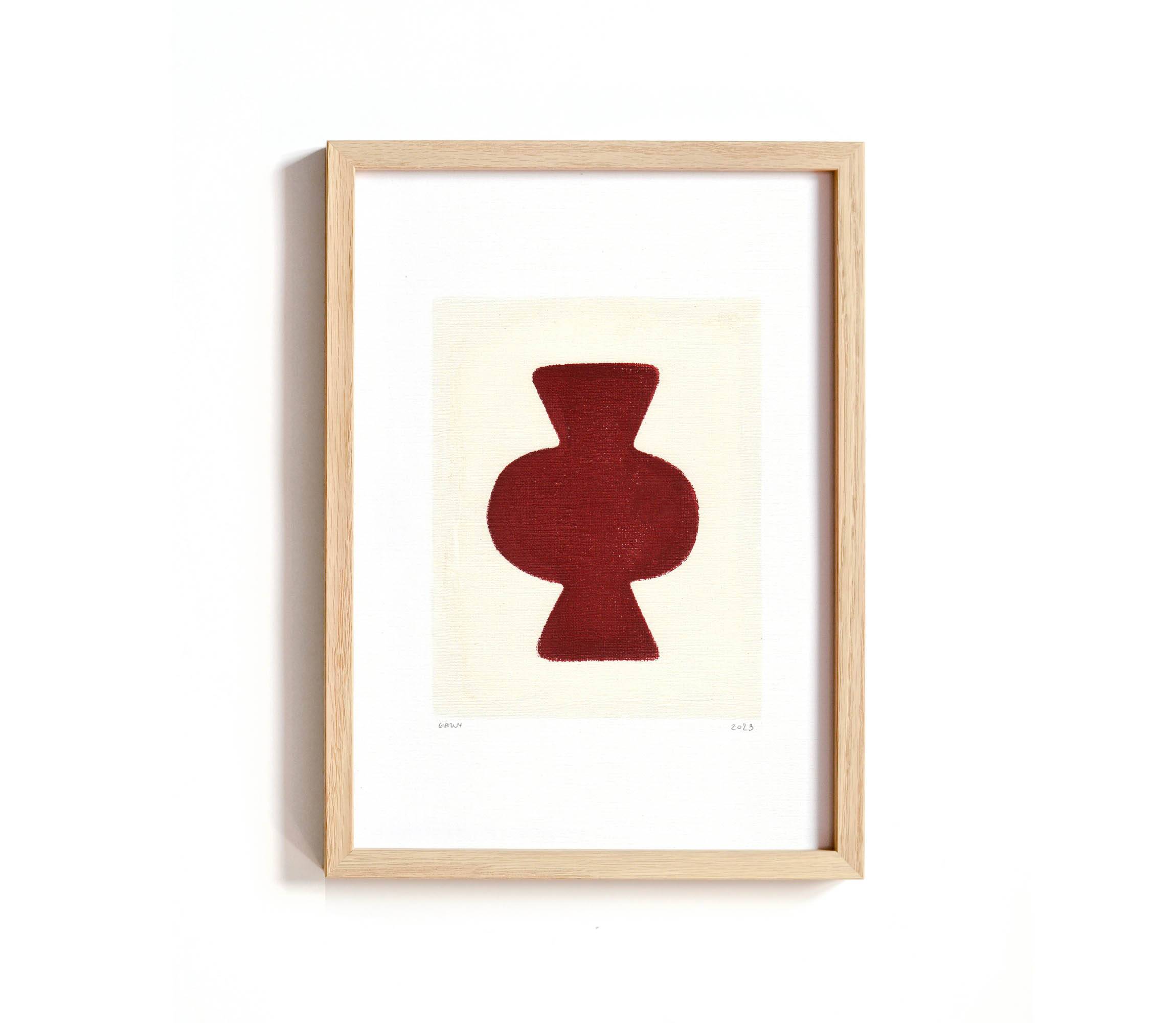 Abstract painting - Clio - dark terracotta - signed Eawy