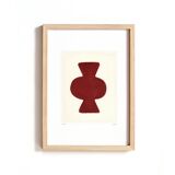 Abstract painting - Clio - dark terracotta - signed Eawy