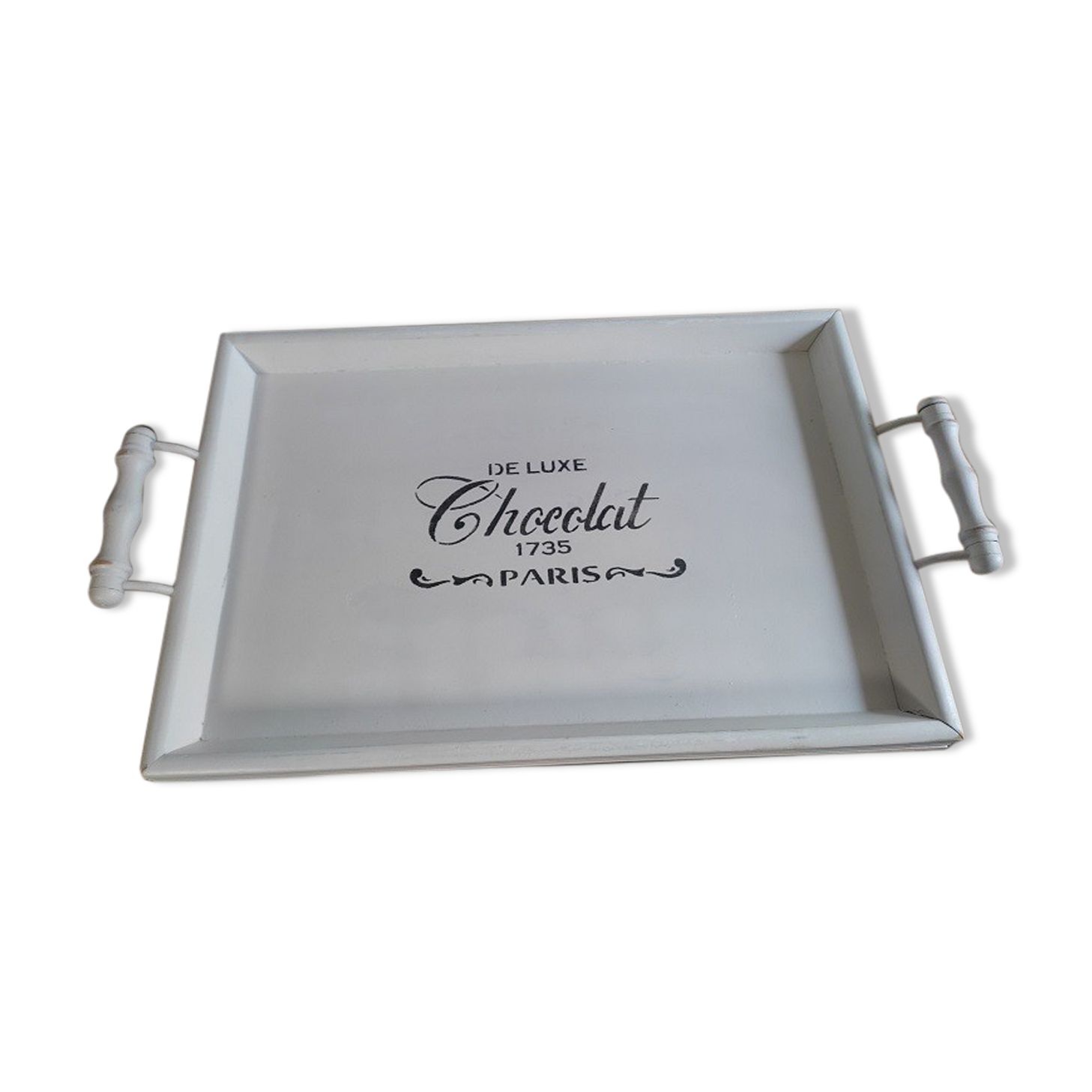 Restyled wooden top De Lux Chocolat 1735 Paris Patiné DP 1221302