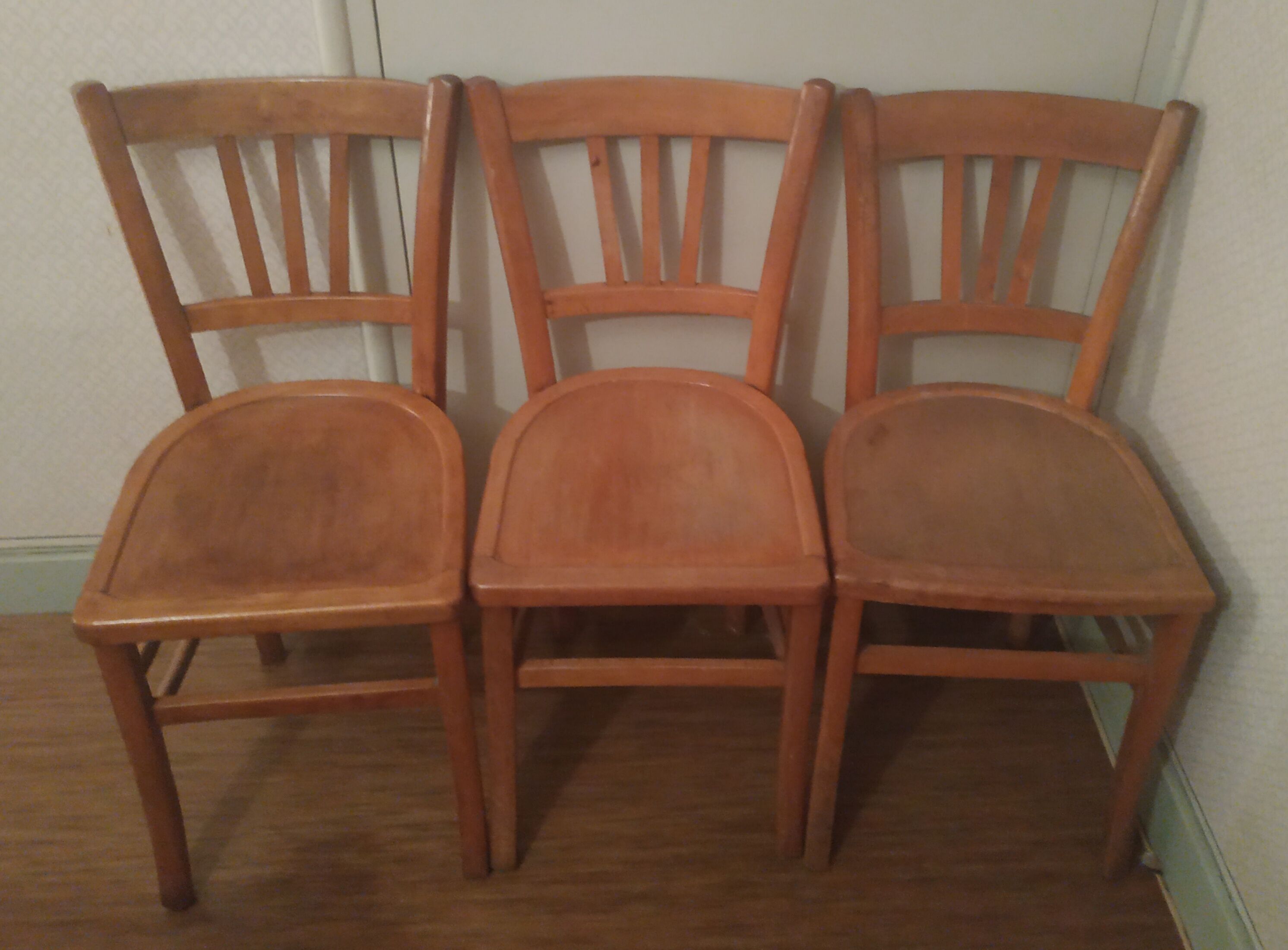 Trio of Bauman bistro chairs