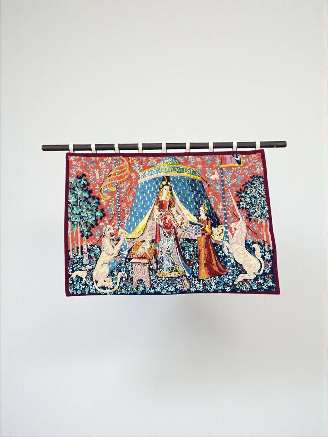 Ancient wool tapestry "The Lady and the Unicorn"