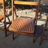 4 folding teak chairs