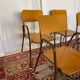 Set of 2 vintage school chairs and 2 armchairs.