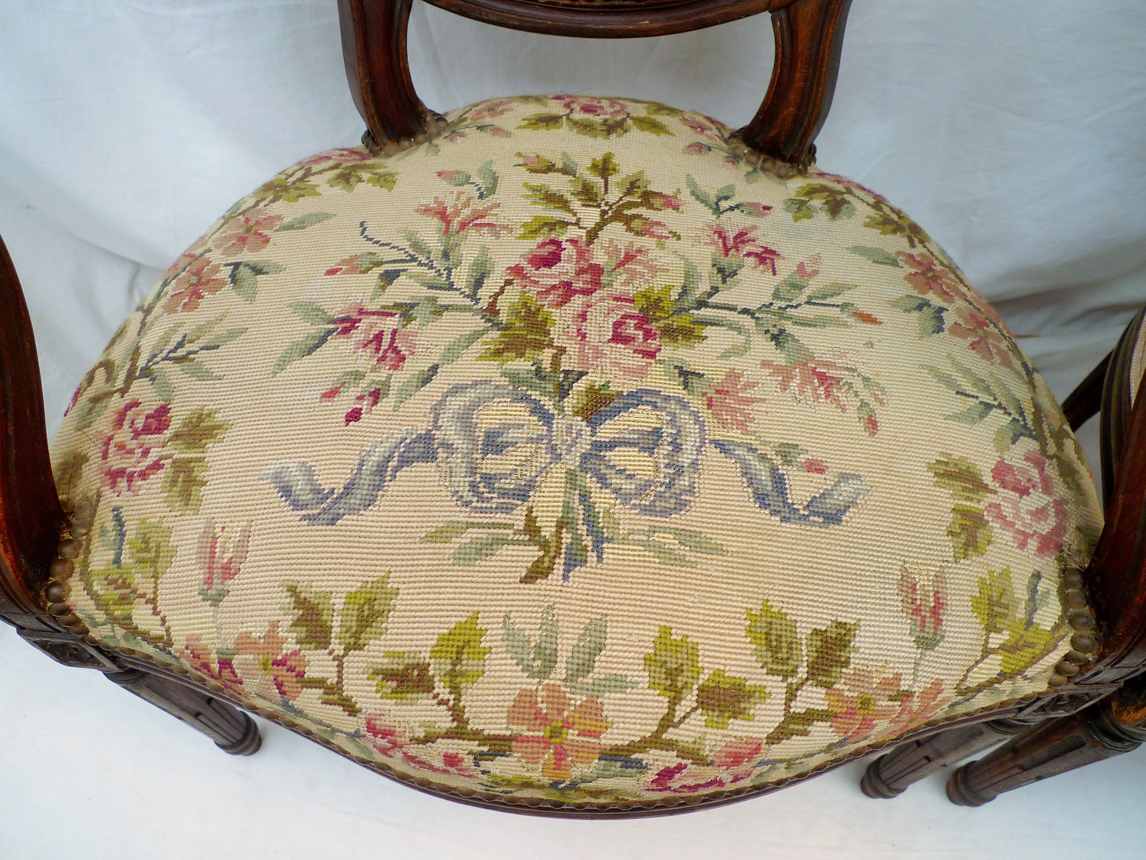 Pair of Louis XVI-style convertible armchairs