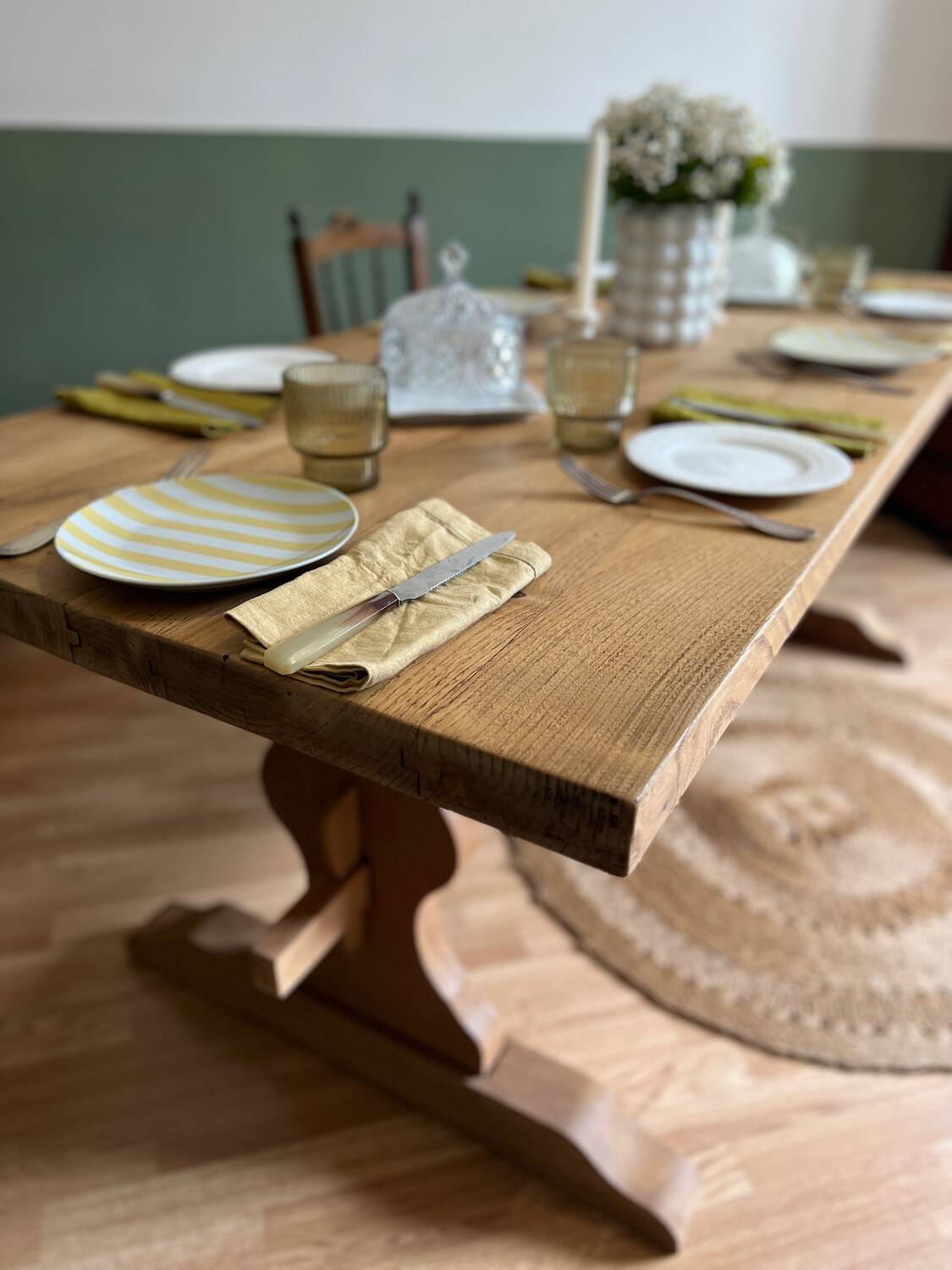 Monastery table, solid wood, country - farmhouse table