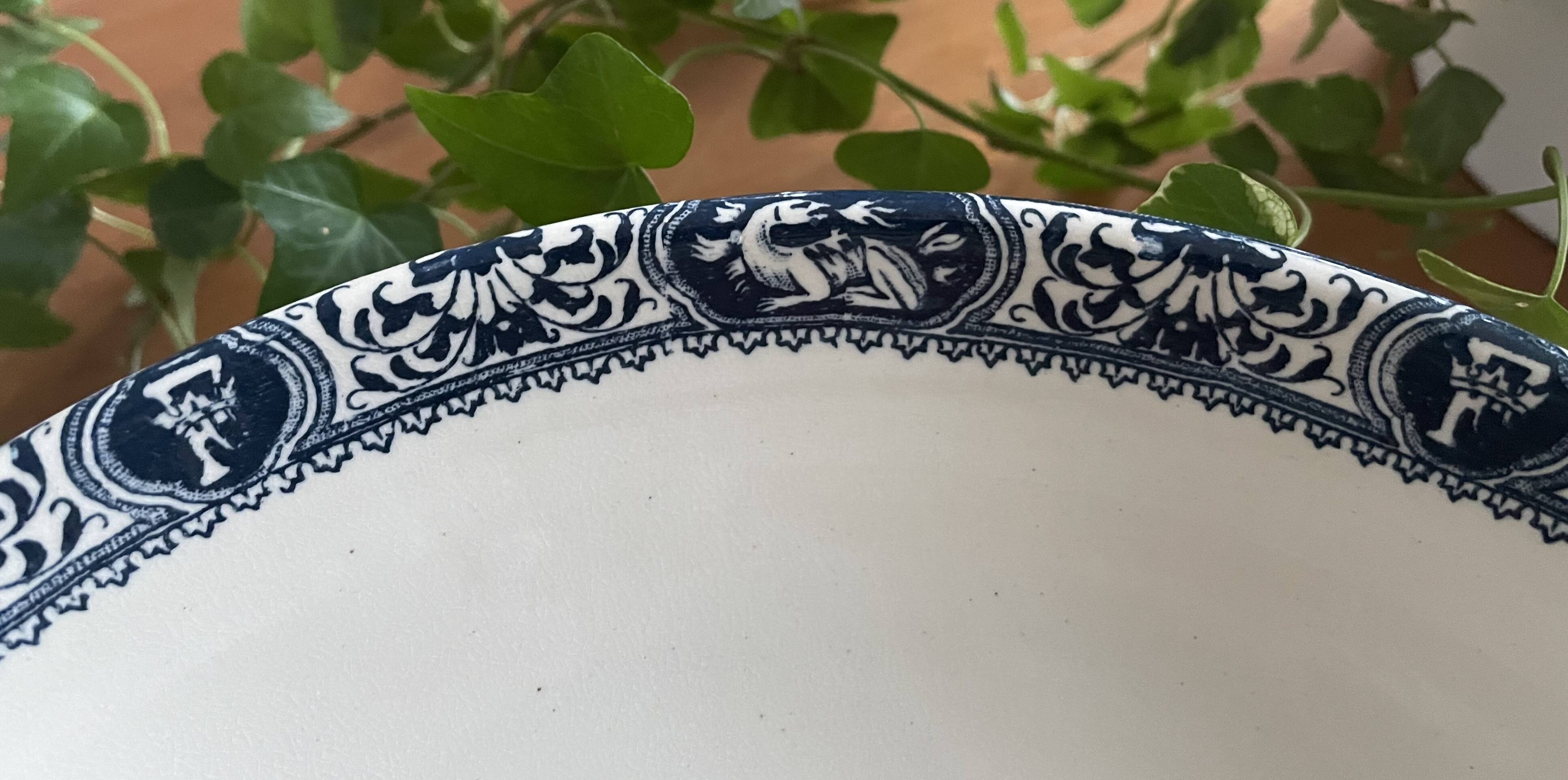 Antique compote dish in earthenware from Salins-lès-Bains (Jura)