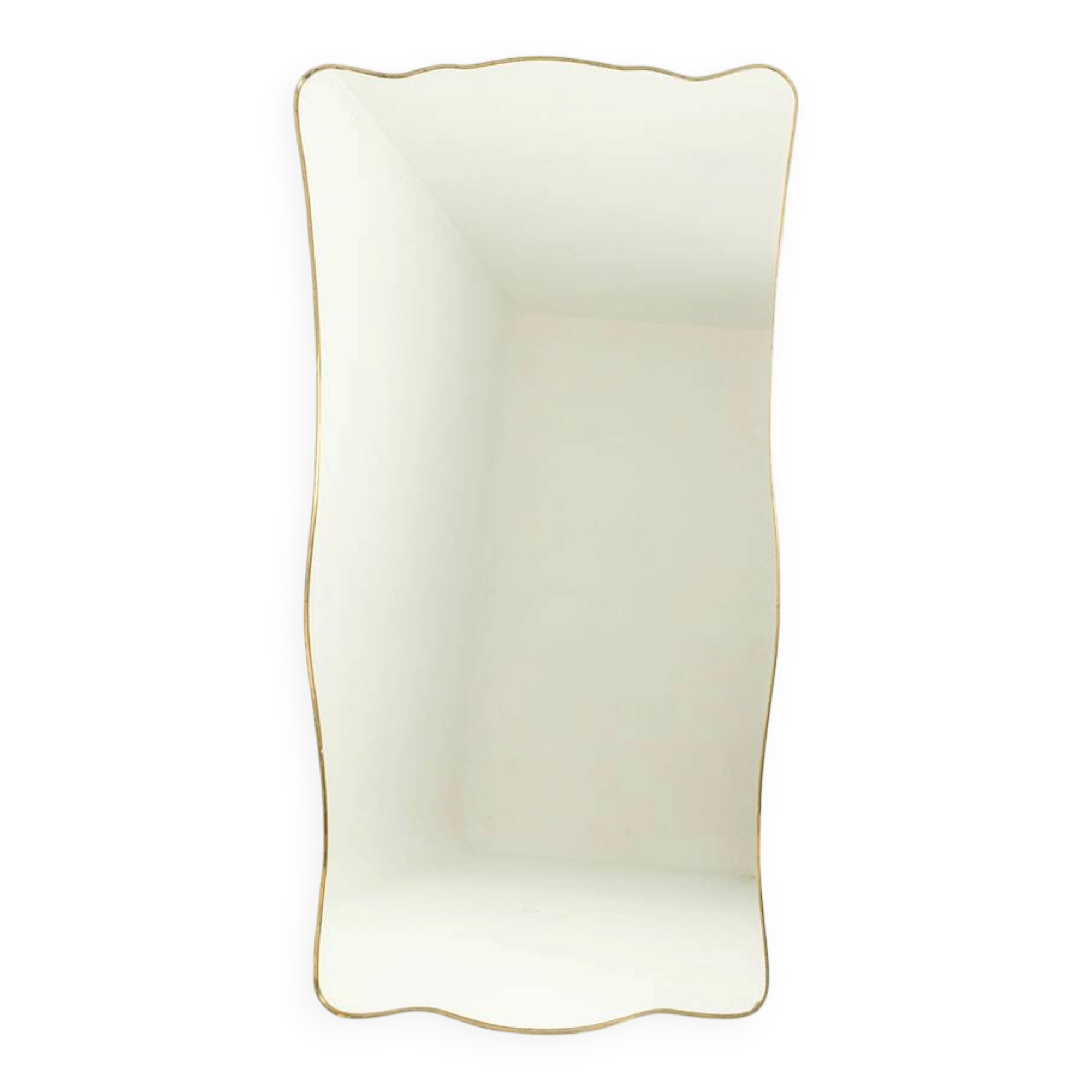 Mirror with a gilded brass frame. 1980s.
