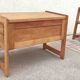 Desk and chair in brutalist style, sled legs, 1970s.