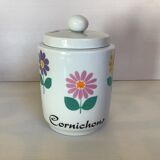 Purple pink yellow flower pot