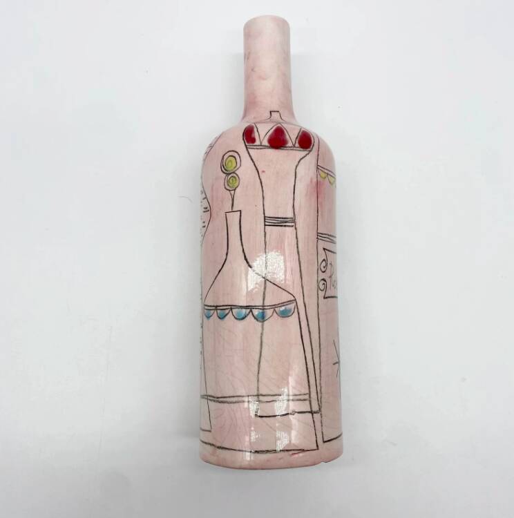 Ceramic "bottle" vase, Prato, Italy, 1960s