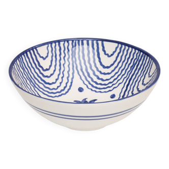 Large blue serving bowl