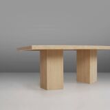 Sculptural Dinner Table in Travertine, France 1960s