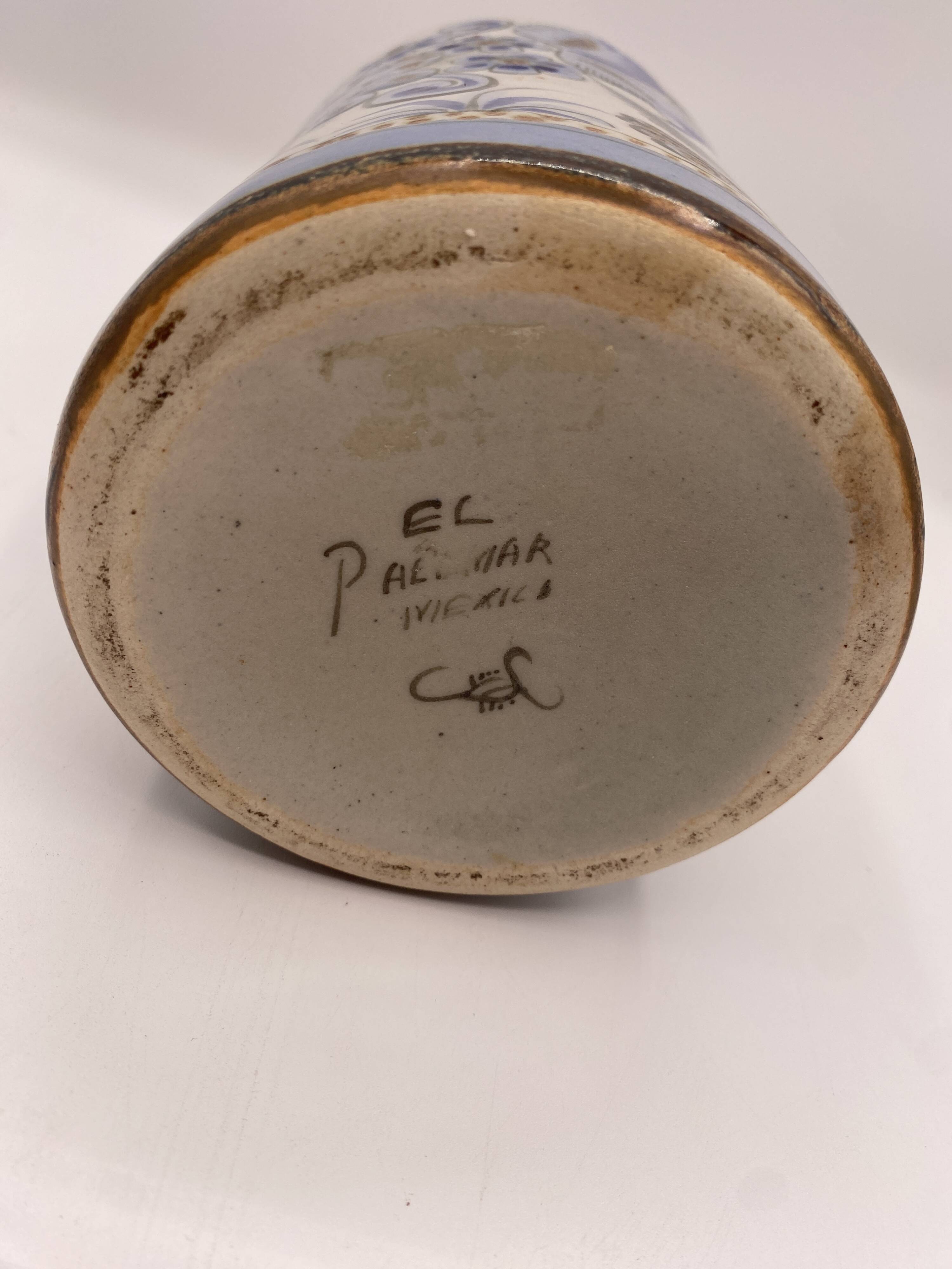 Ken Edwards El Palomar Tonala Mexican Pottery Decanter - Hand Painted Birds