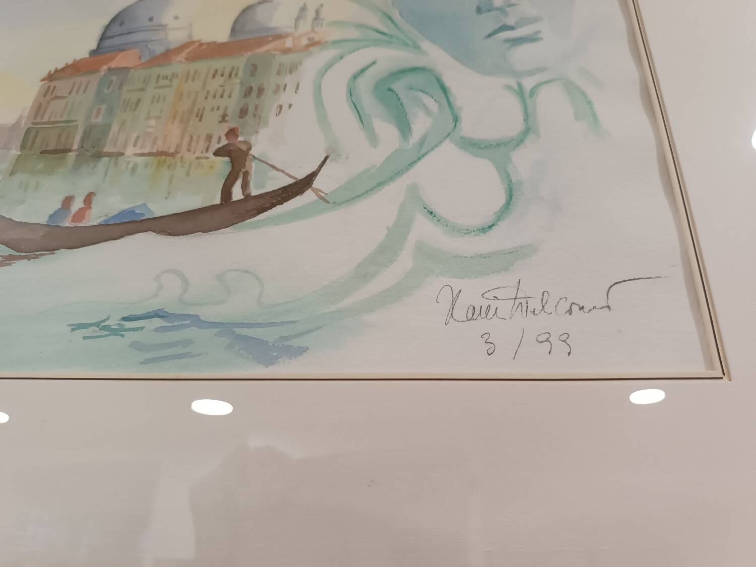 Signed Venice trumeau mirror