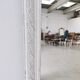 White lacquered wood mirror