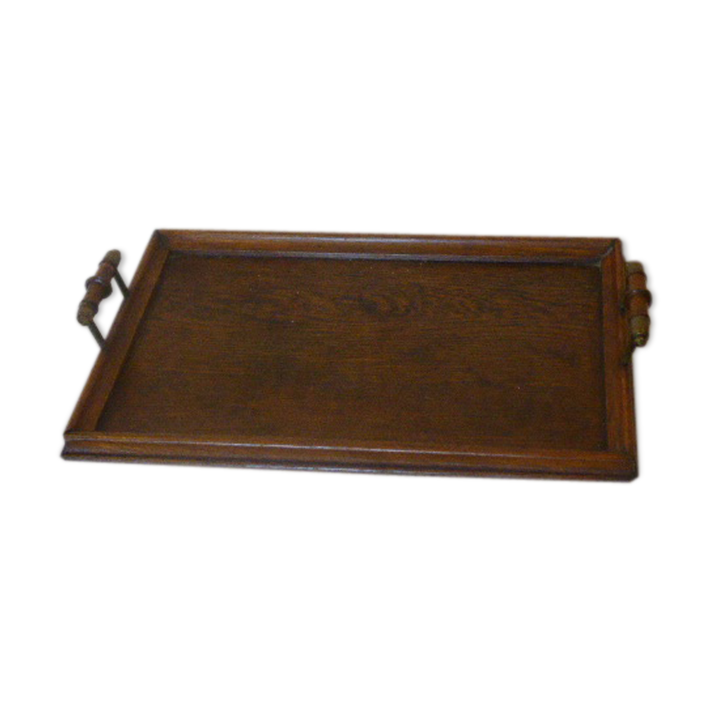 Charming Bistro tray, wooden and brass handle, circa 1940, ART DECO