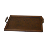 Charming Bistro tray, wooden and brass handle, circa 1940, ART DECO