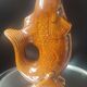 Carafe and glasses "Fish" Amber Ceramic Vintage USSR era