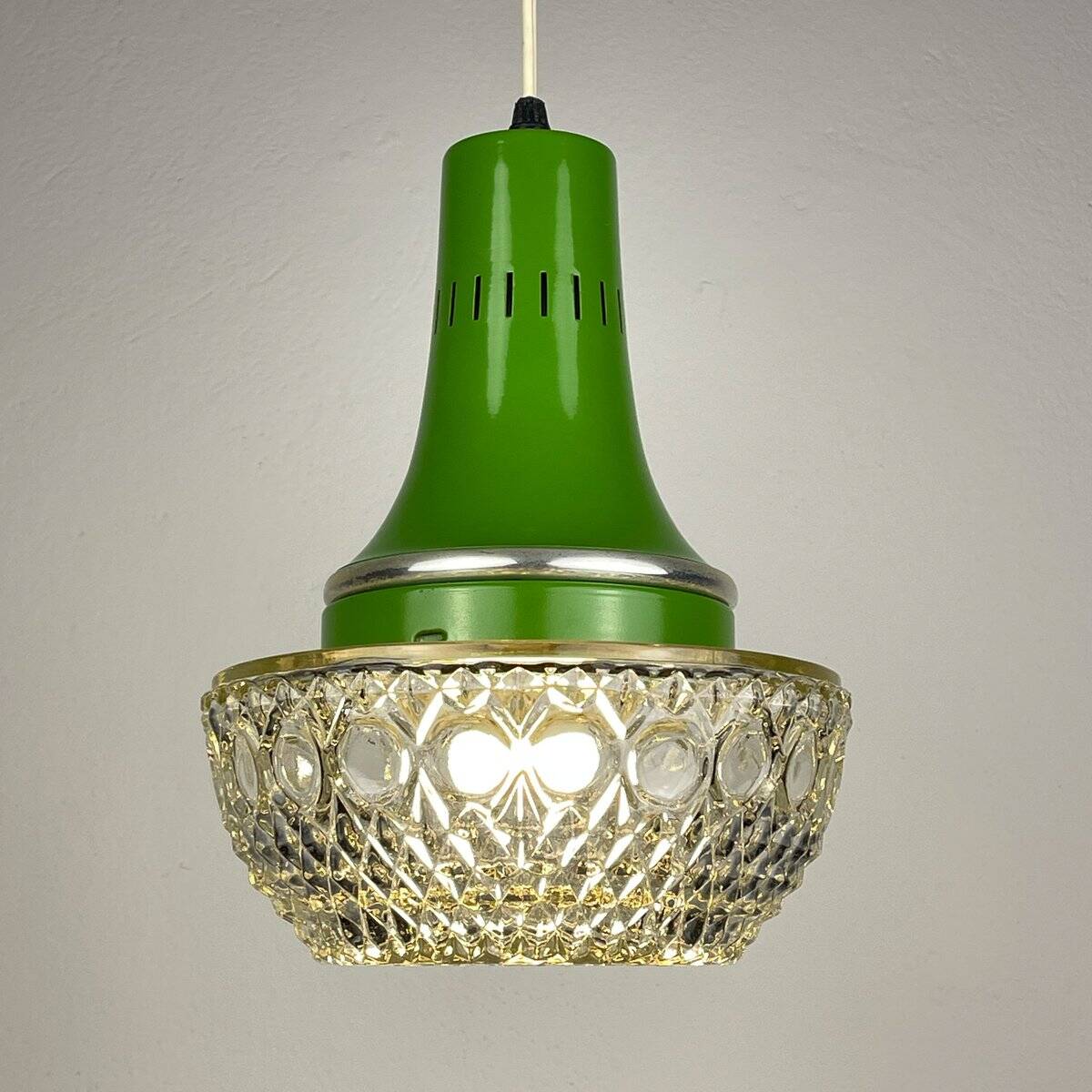 Green suspension light in mid-century style by Targetti Sankey, 1960s.