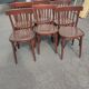 Series of 6 curved beech bistro chairs from Thonet around 1920/30