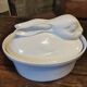 White ceramic rabbit terrine