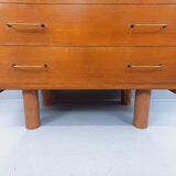 Vintage oak secretary storage furniture from the 1950s and 60s.