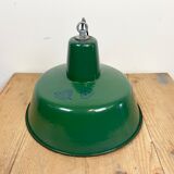 Industrial Green Enamel Pendant Lamp, 1960s