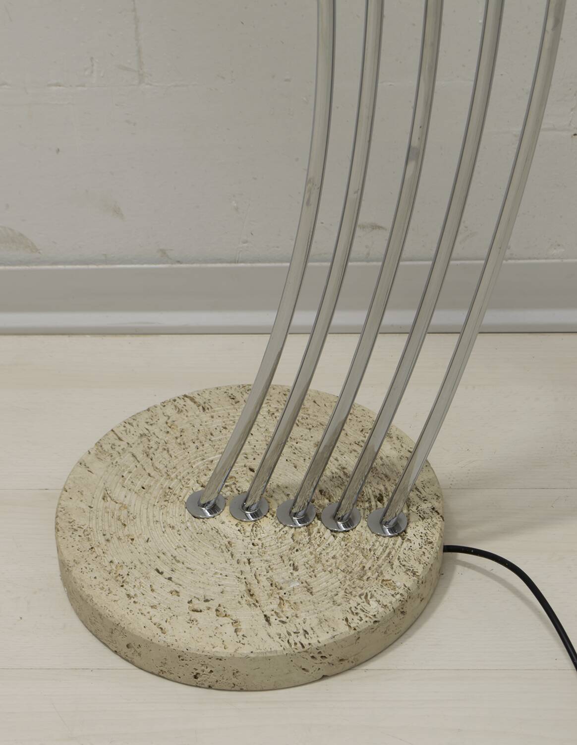 Midcentury Italian Arched Floor Lamp 5 Lights Chrome Metal and Lucite, 1960