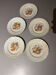 Set of 5 antique earthenware plates – vintage fruit & flower design