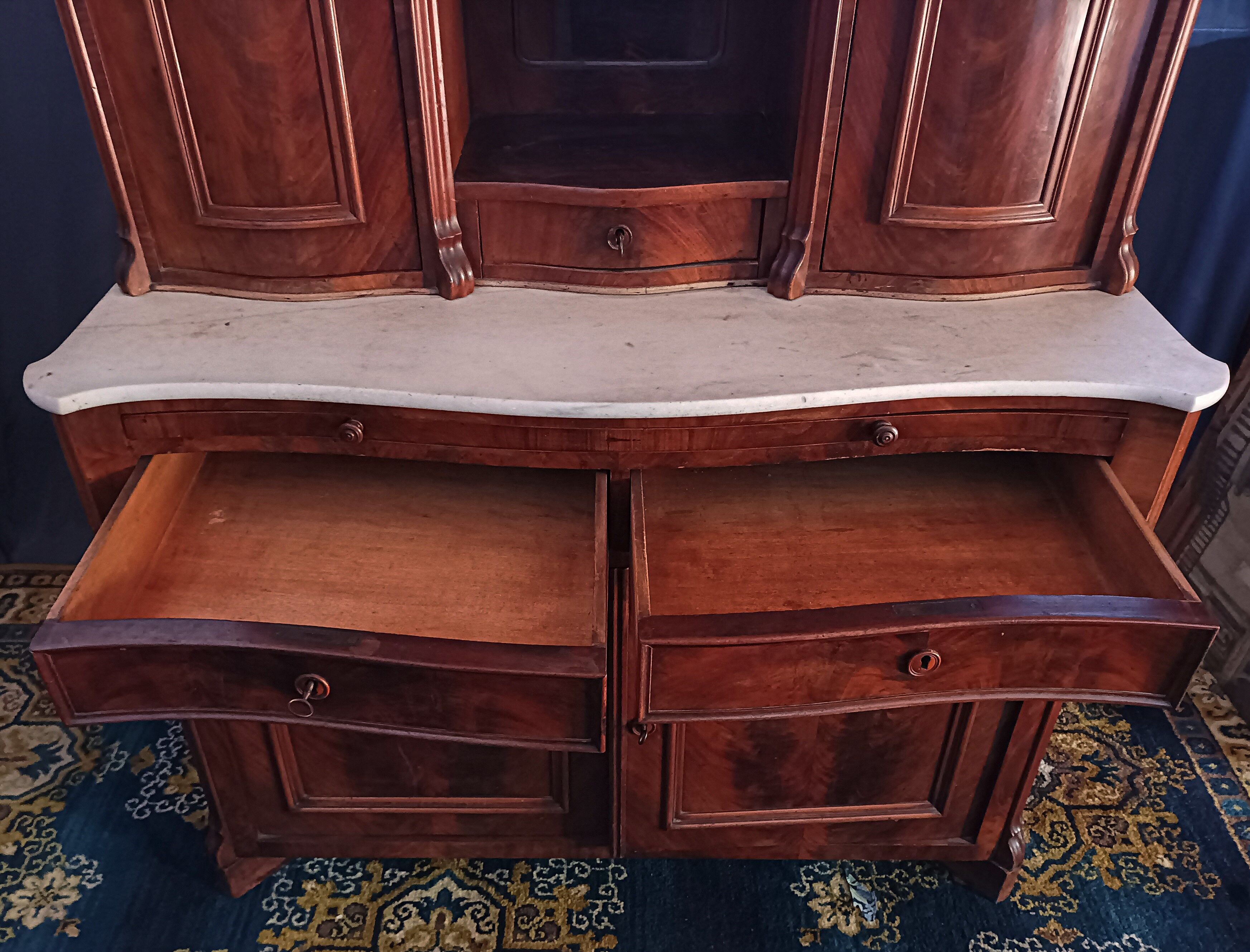 English mahogany shelf sideboard 19th
