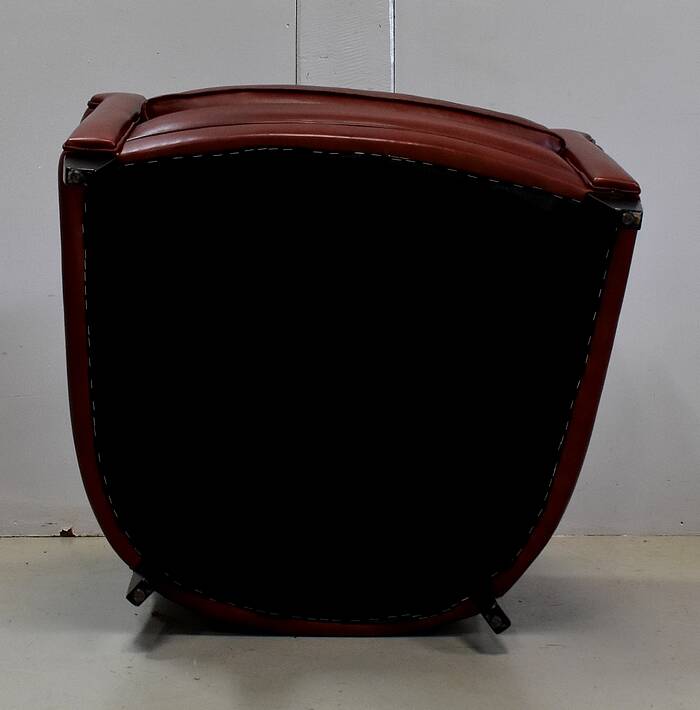 Pair of Small Club Armchairs in Sheepskin - Reproduction