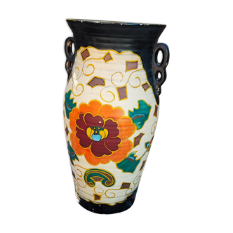 Hand-painted plaster vase Rouen M England