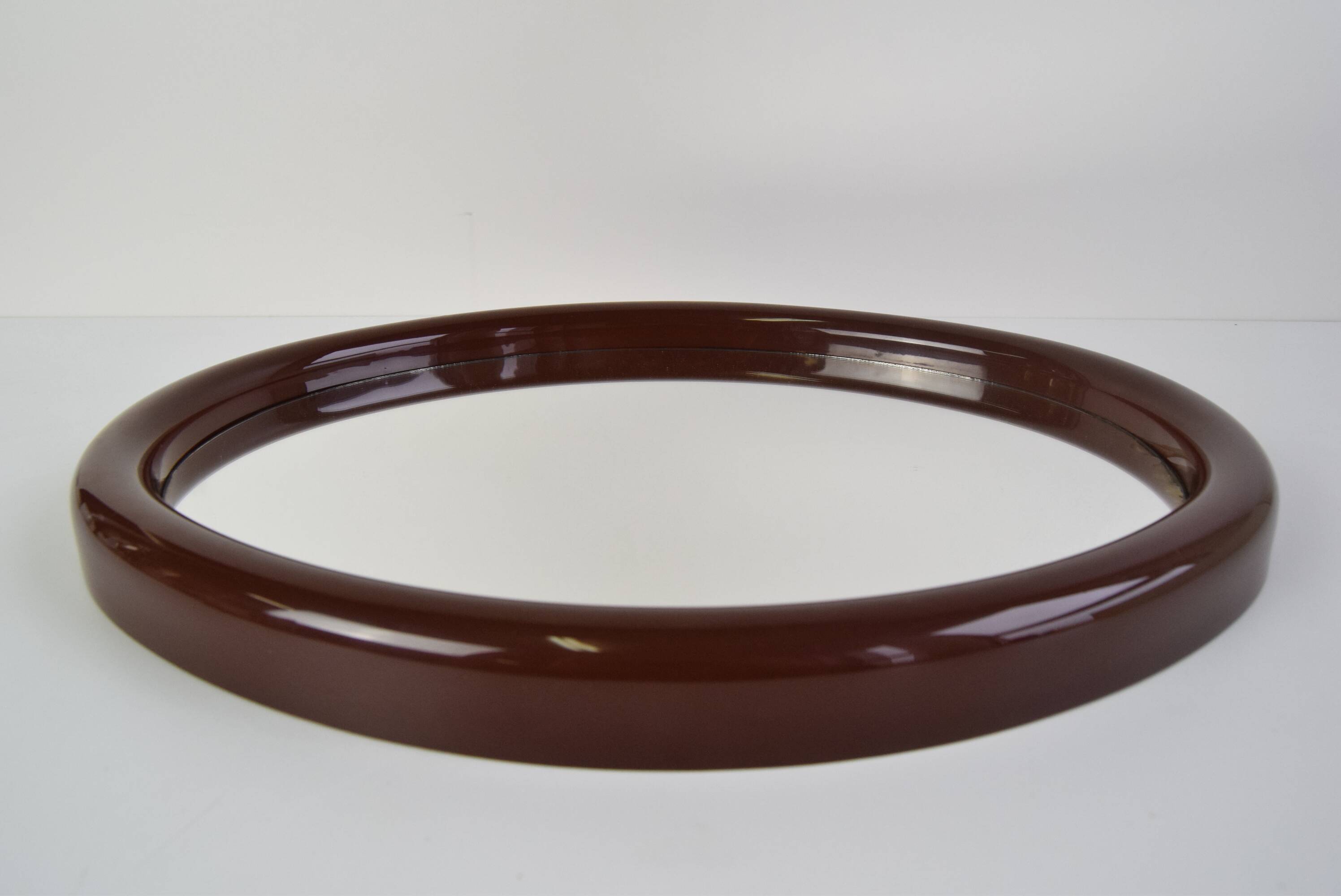 Vintage Oval Wall Mirror, Czechoslovakia, 1970's.