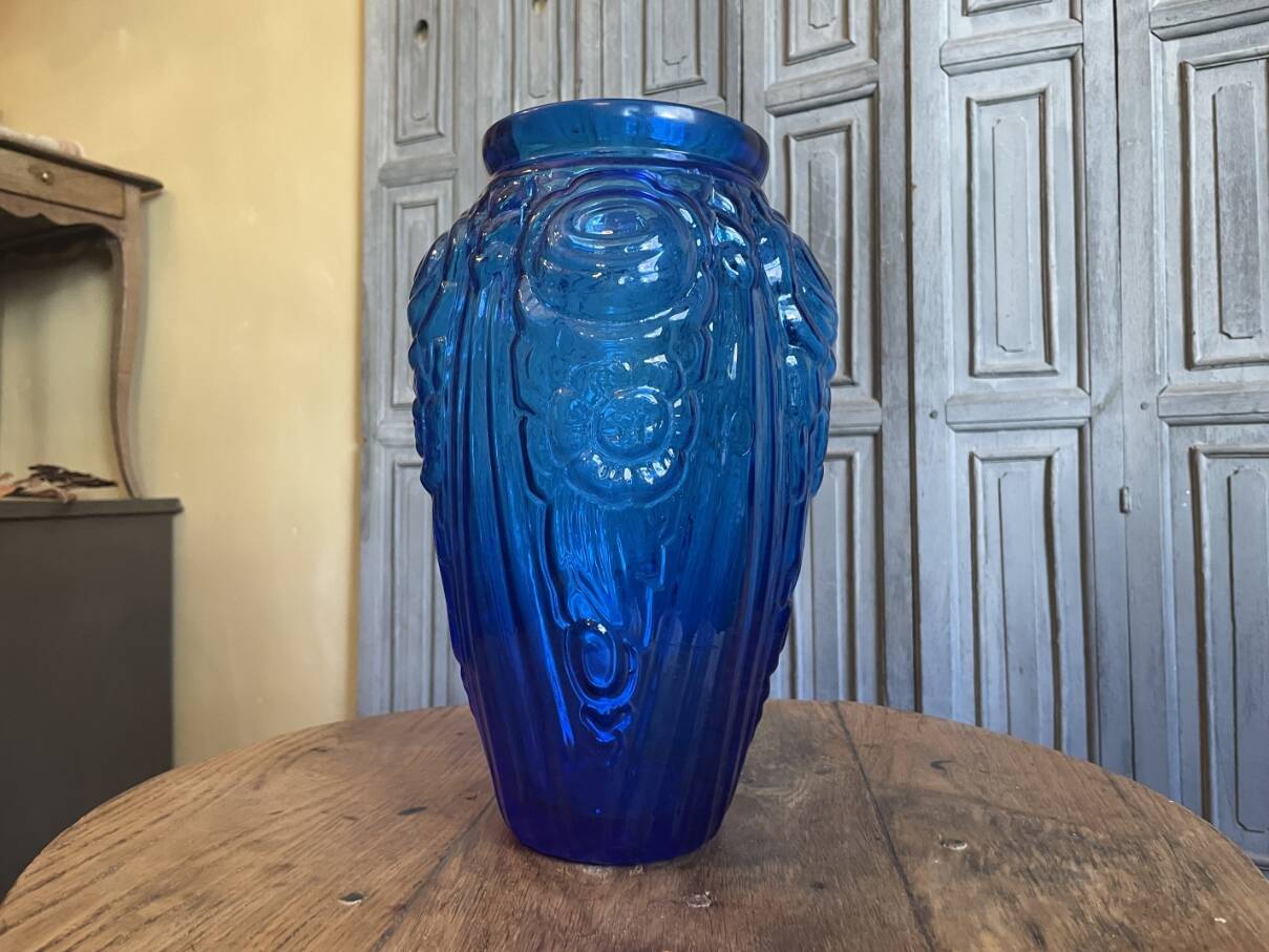 Vaas art deco 1930 Kobalt Blauw Frans