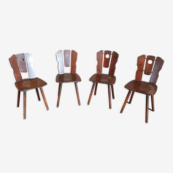 Série de 4 chaises de chalet 1970