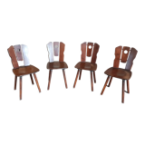 Série de 4 chaises de chalet 1970