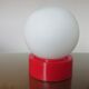 Plastic lamp red opaline ball white 80s 90 era Memphis