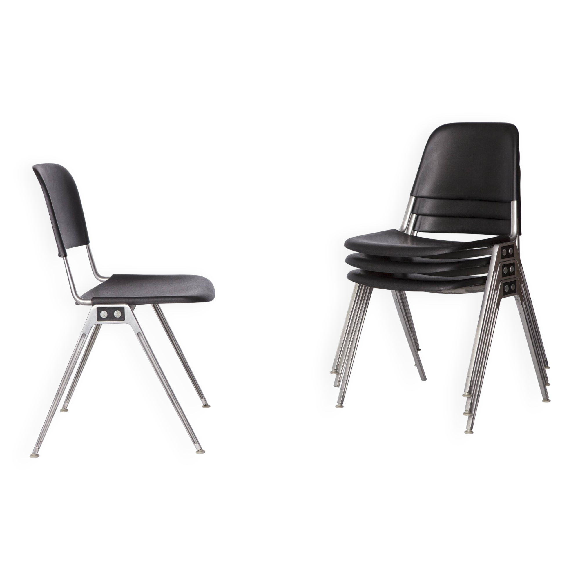 Set of 4 Vintage Knoll Stacking Chairs, Model 1601 by Don Albinson, 1960s
