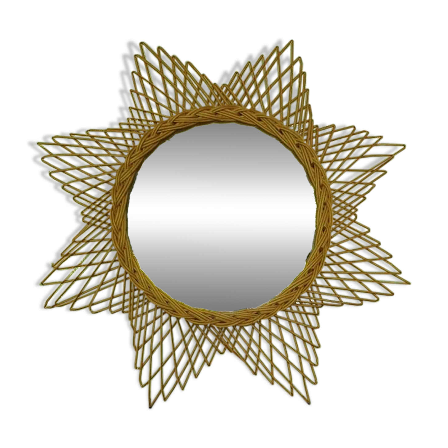 Rattan sun mirror 60 cm