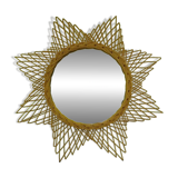 Miroir soleil en rotin