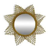 Miroir soleil en rotin