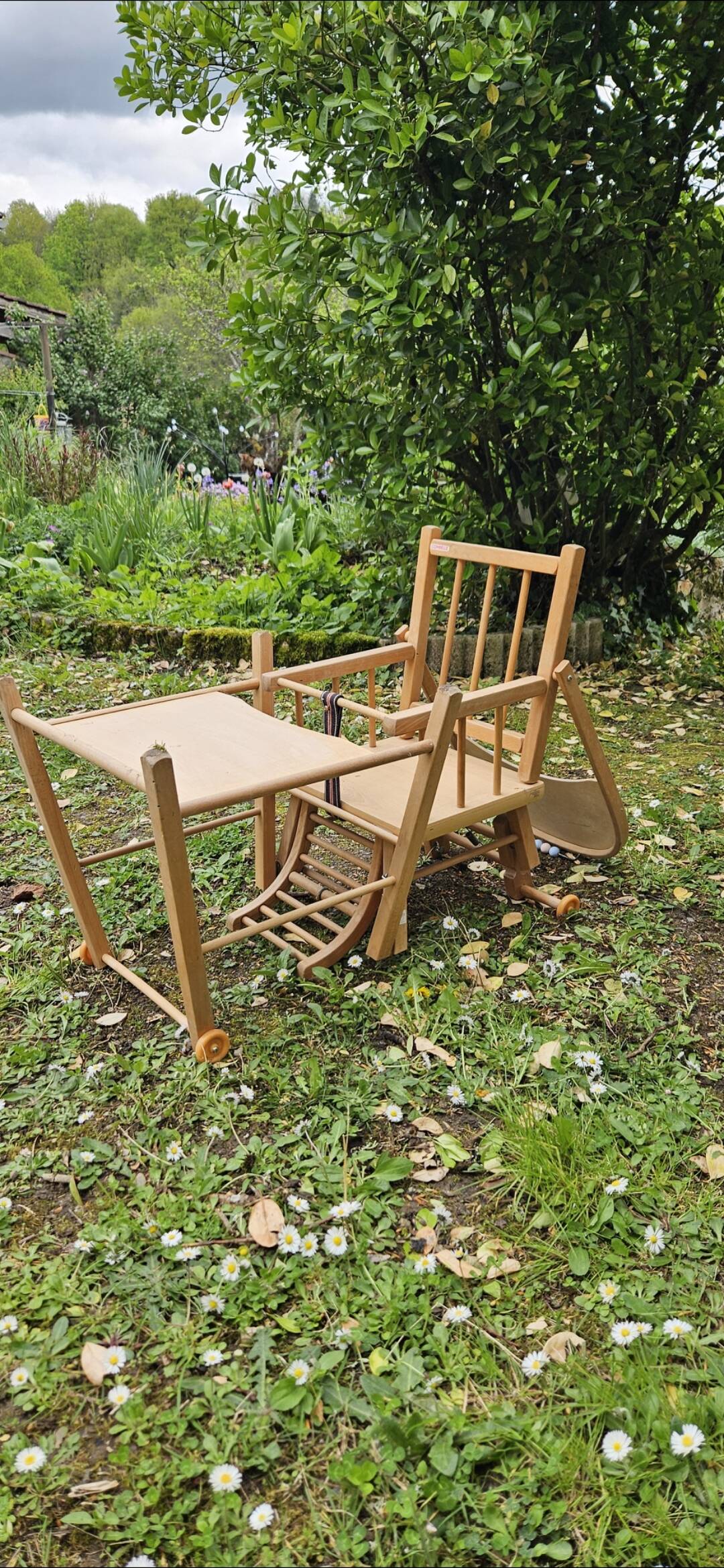 Vintage high chair for baby