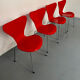 Lot of 4 chairs Series 7 model 3107 design Arne Jacobsen /Fritz Hansen