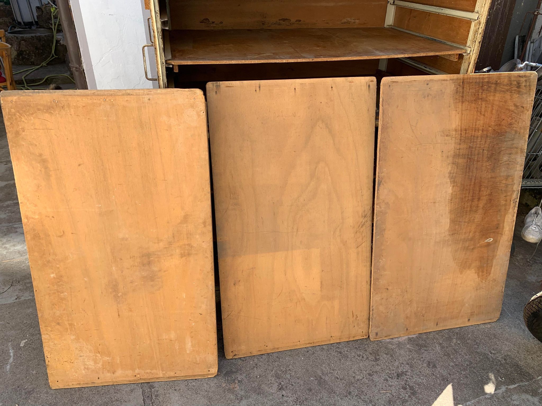 Old furniture by trade bakery bread trolley cabinet iron and wood