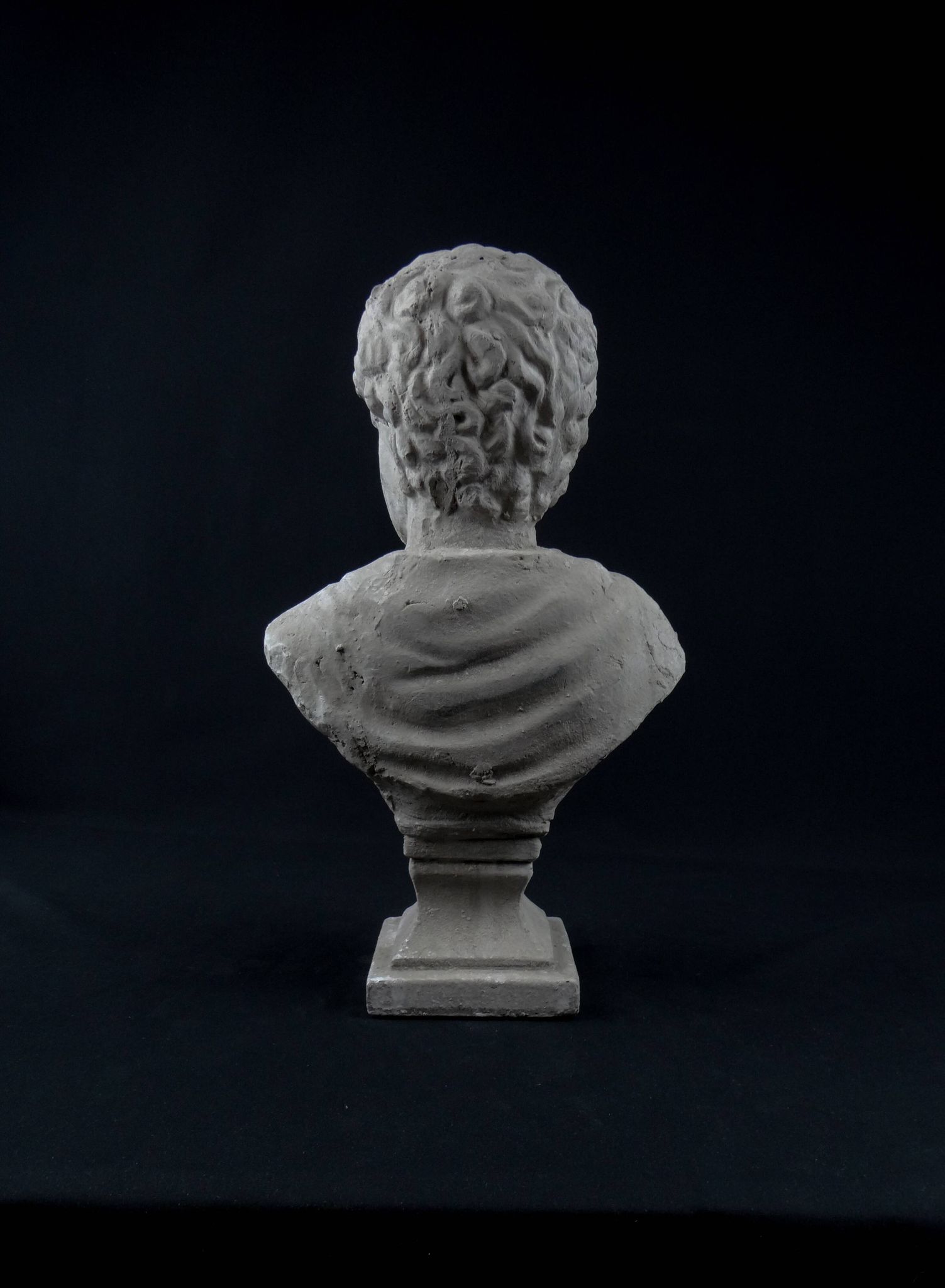 Bust of Marcus Aurelius Caesar as a teenager, in terracotta with a grey patina, 20th century